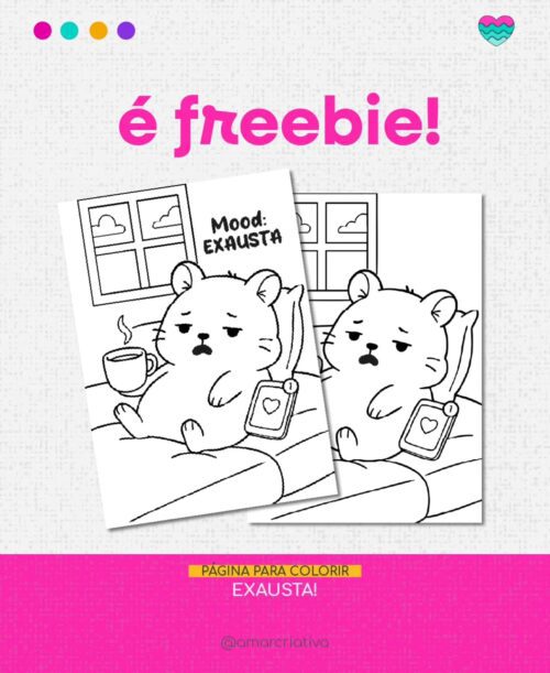 Página para Colorir Exausta! (É Freebie!)