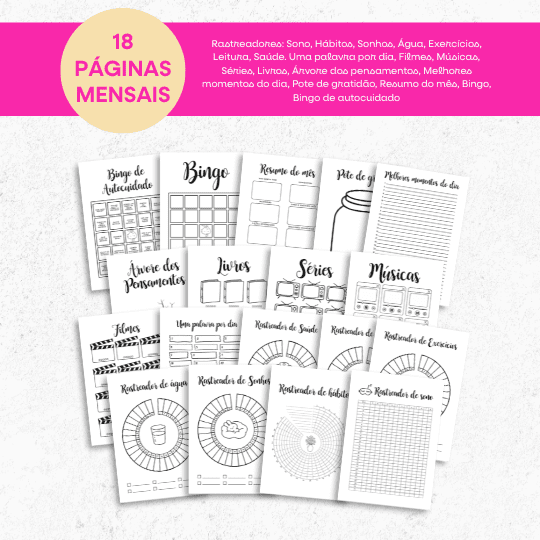 Bullet Journal Mega Pack 2026 – Planner 2026 para Imprimir (PDF) e Digital | Português e Inglês - Image 11