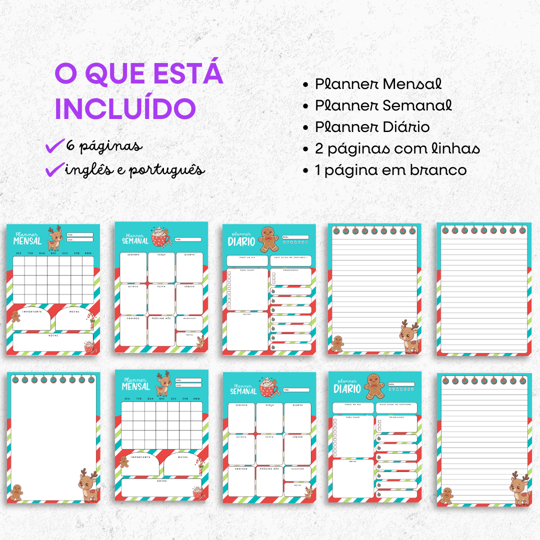 Planner Rena fofa PDF para imprimir ou digital - Image 3