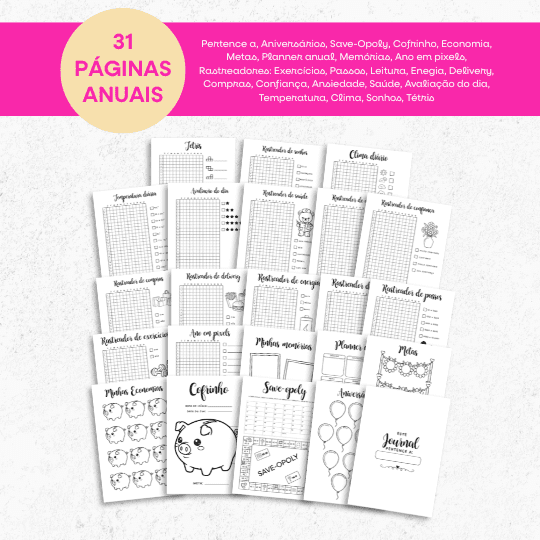 Bullet Journal Mega Pack 2026 – Planner 2026 para Imprimir (PDF) e Digital | Português e Inglês - Image 4